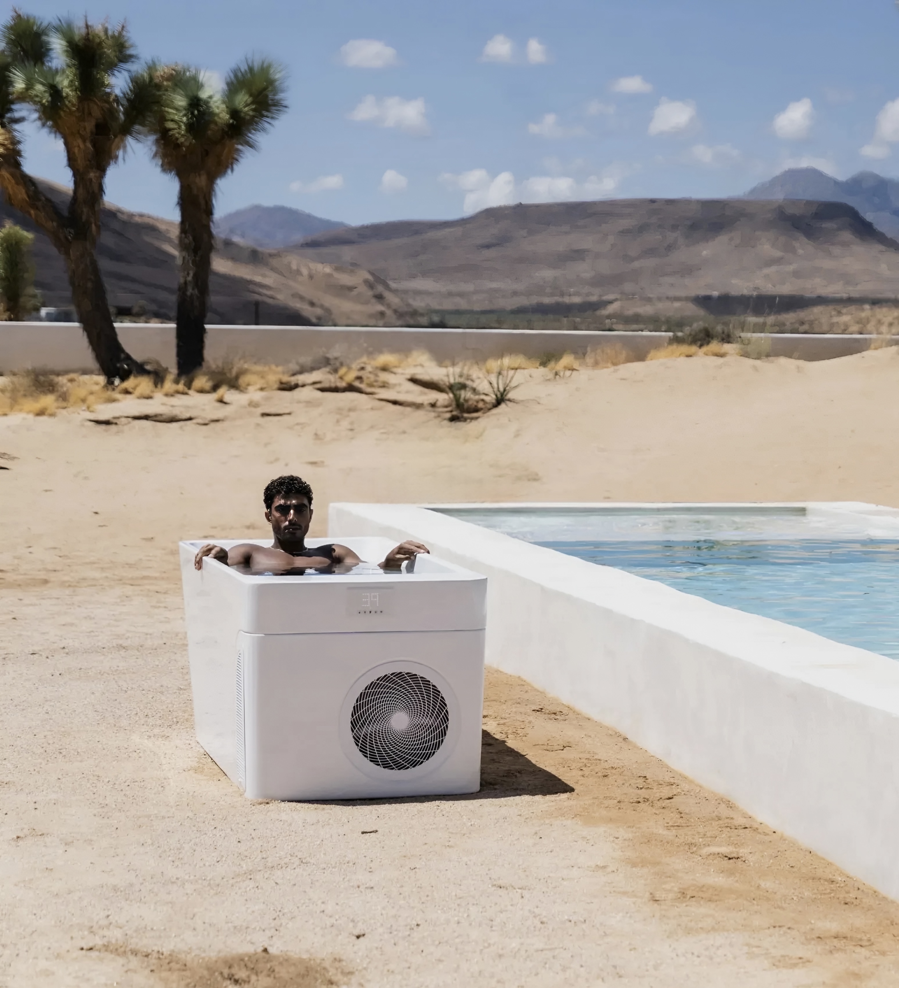 Ice Bath One in the desert beside a pool